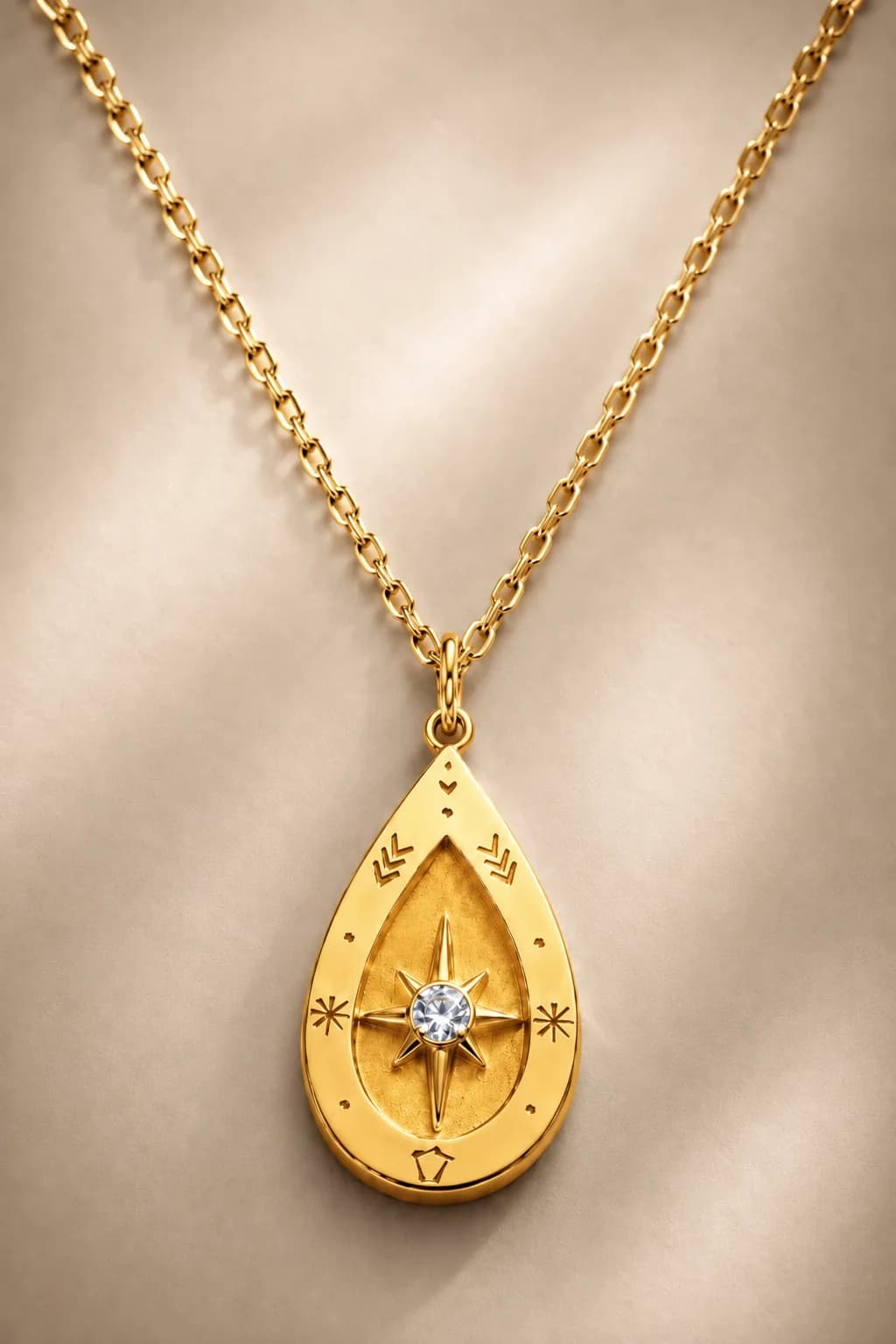 Teardrop Compass Pendant